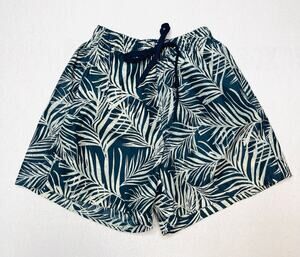 Gotcha Laguna Beach Boys Tropical Palm Print Swim Trunks Blue Cream 14